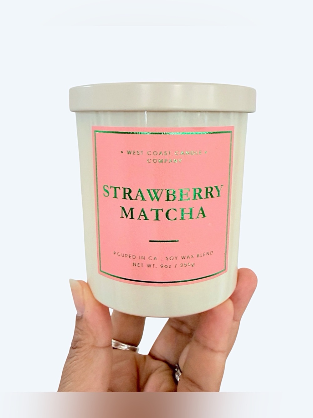 Leoben Company Strawberry Matcha Scented Candle - Pink